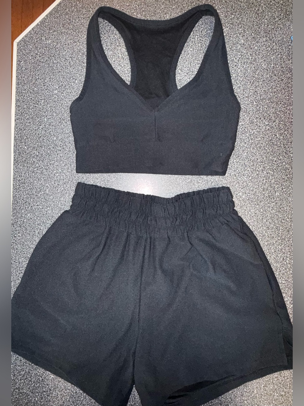 Five Dancewear Black Set Bra Top and Shorts Size Youth XL
